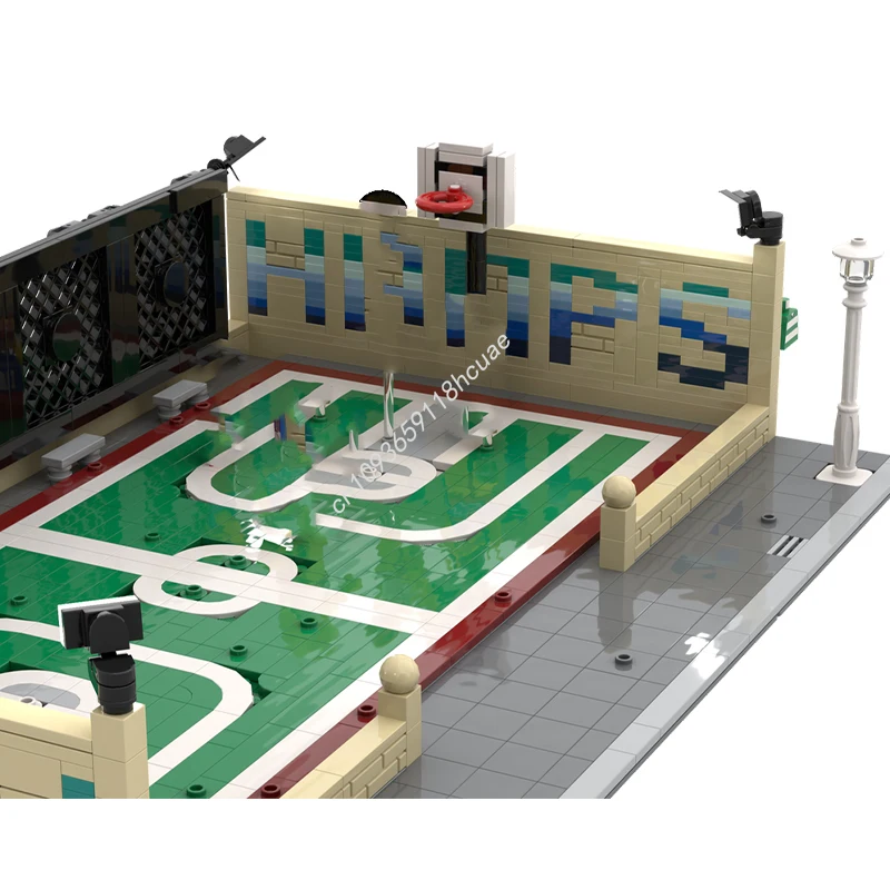 1376pcs MOC City Hoops Full Court Basketball 48x32 Baseplate Modular Buildings Innovative STEM Assembly Project Kit Perfect