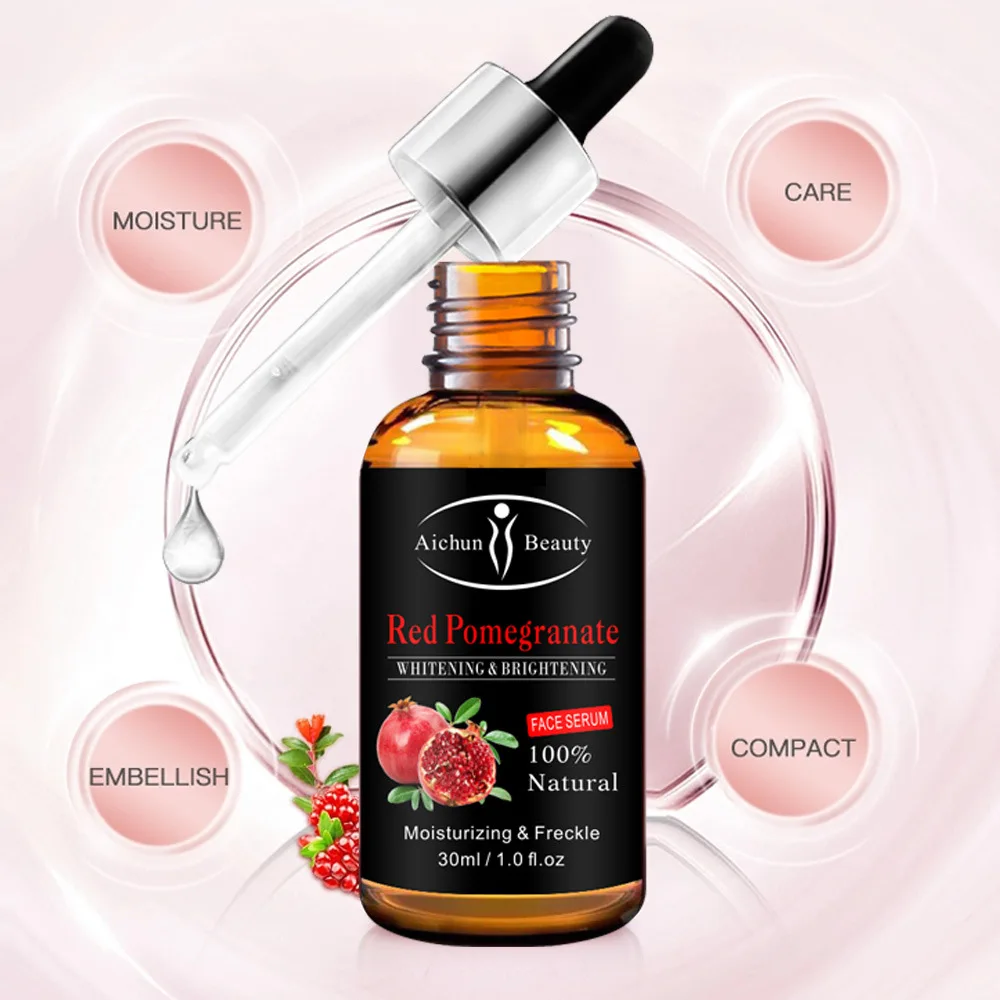 30ml Red Pomegranate Fresh Moisturizing Facial Essence Deeply Nourishes Fine Lines Oil Control Face Sreum Shrink Pores Skin Care