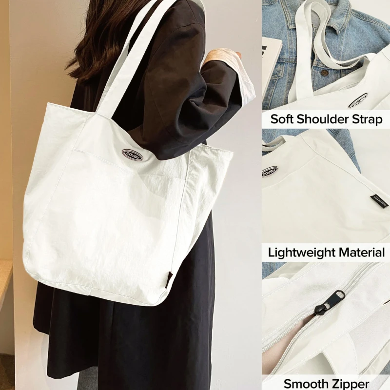 Women Shoulder Cloth Bag Japanese Waterproof Nylon Casual New Design Niche Large Capacity Commuter Canvas Tote Bag