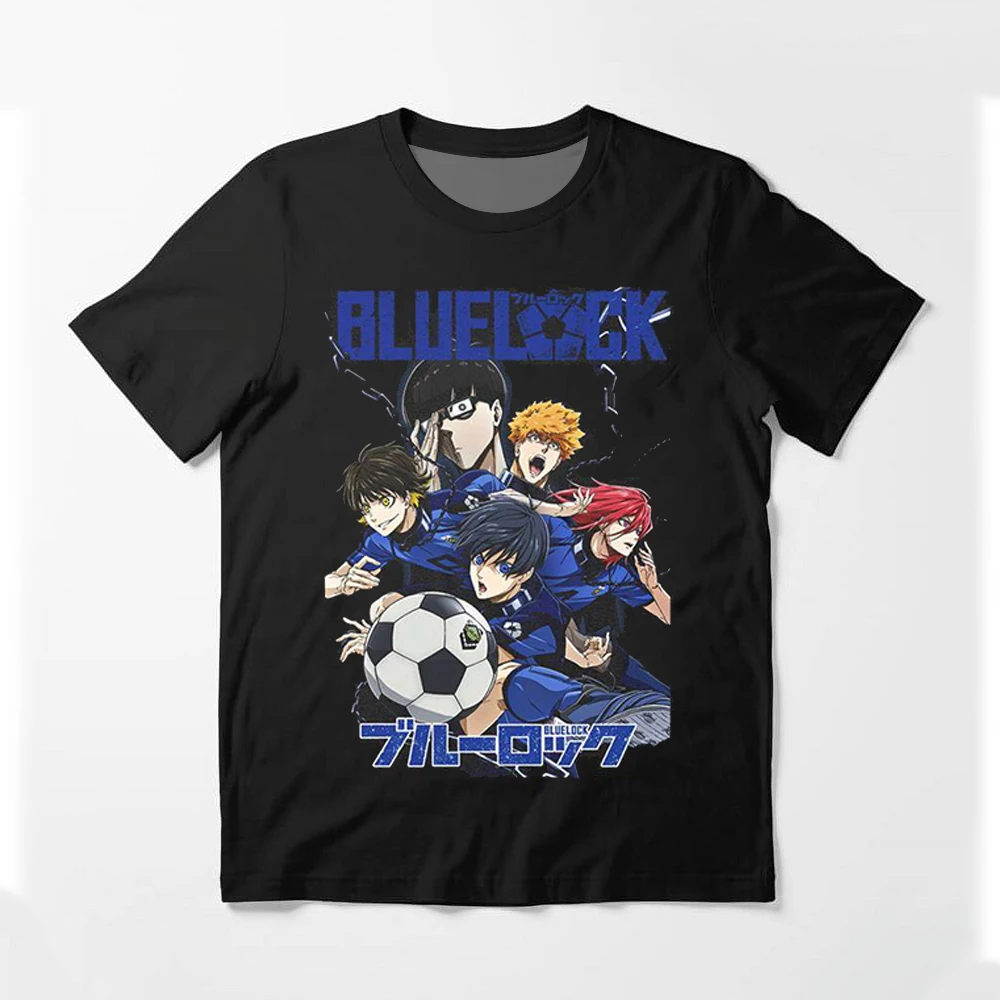 

Blue Lock Cartoon Print Cotton T Shirt Men And Women Casual Y2K Short-sleeved Tops Sports Breathable Jersey Graphic T Shirts