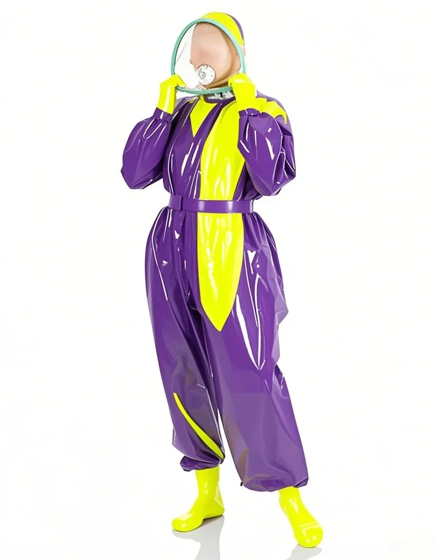 

Latex Rubber Gummi Catsuit Hood Fashion Tight Bodysuit Set uniform Cosplay Purely handmade