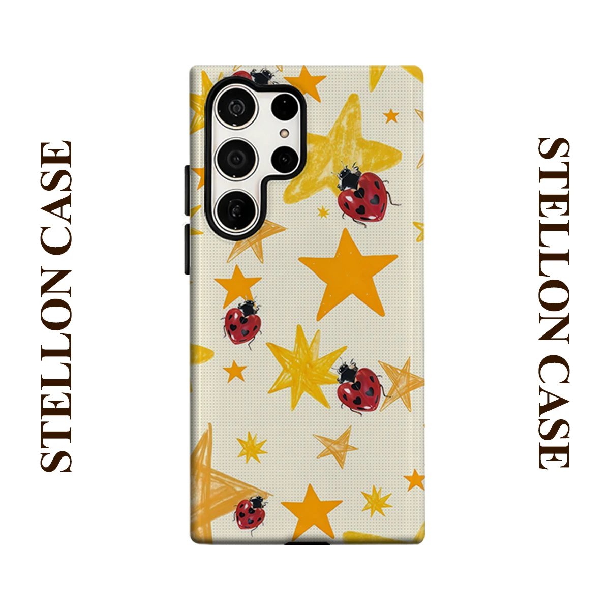 Star Ladybug Phone Case For Samsung Galaxy S25 S24 S23 Ultra Plus A35 A55 Glossy HD Hard Cover Film Shell