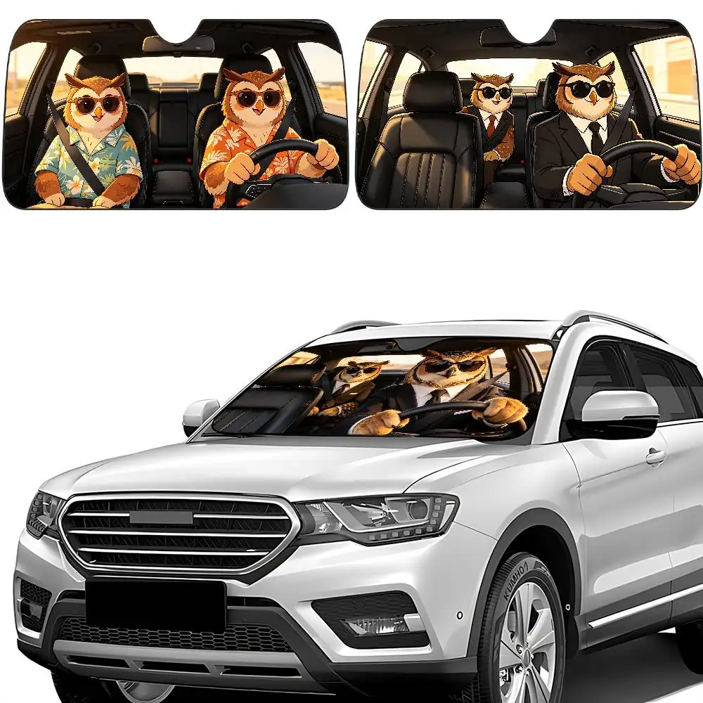 Owl Drive Car SunShade Car Sunshade Covers Cover Universal Windscreen Folding Visor