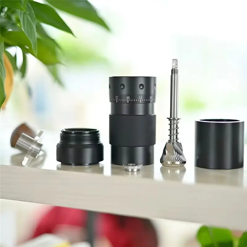 ABCA-Manual Coffee Grinder With Adjustable Seven-Star Ghost Tooth Burr Compact Household Coffee Mill External Adjustment