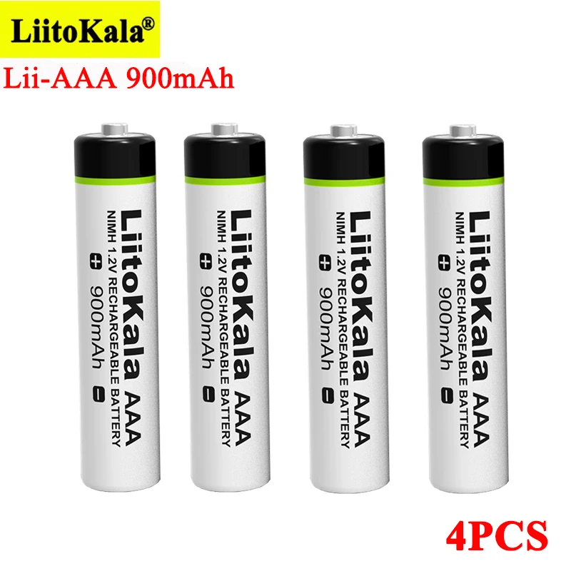 LiitoKala Original 1.2V AAA 900mAh NiMH Battery Rechargeable Battery for Flashlight, Toys,remote control