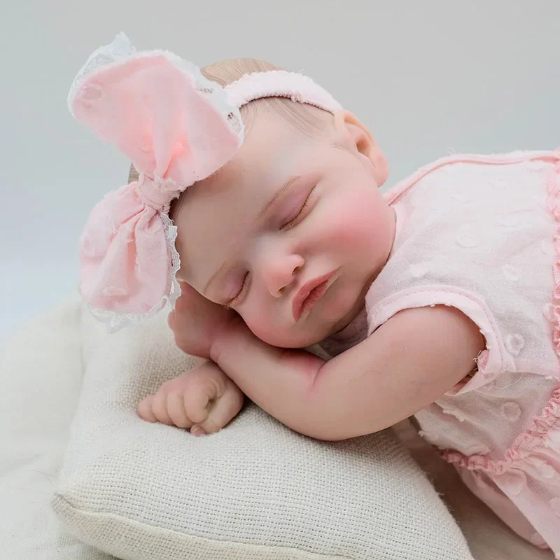 45CM Reborn Baby Doll Newborn Rosalie Soft Cuddly Body Lifelike 3D Skin with Visible Veins High Quality Handmade Doll