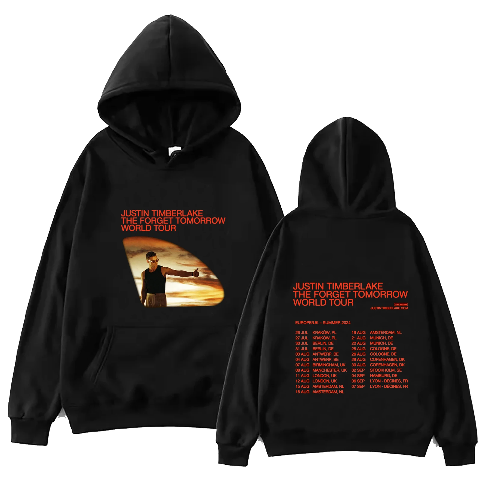 

Justin Timberlake The Forget Tomorrow World Tour European 2024 Music Fans Gift Hoodie Unisex Long Sleeve Spring and Summer