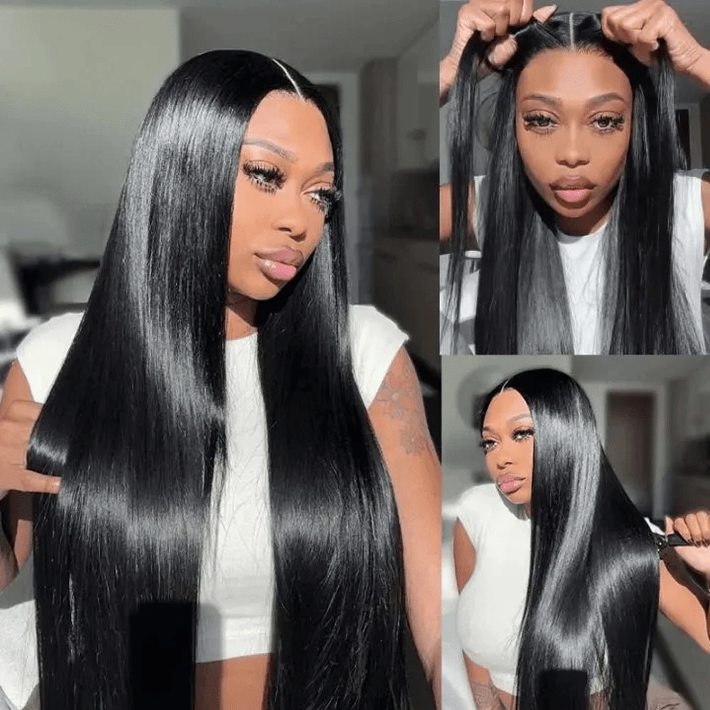 40 بوصة 13x6 HD العظام مستقيم الدانتيل الجبهة الباروكات شعر الإنسان 13x4 البرازيلي شفافة الدانتيل الباروكة الأمامية للنساء الشعر preplucked