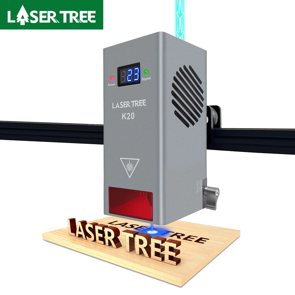 LASER TREE 20W Optical Power Laser Head with Air Assist 4-Beam Compressed Diode Module for CNC Engraver Cutting Machine DIY Tool