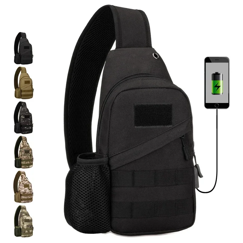 

Men Sling Backpack Cross body Chest Bag Travel Hiking Outdoor Sports Climb Military Male Messenger Crossbody Shoulder