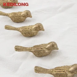 KEDLO Solid brass European luxury bird drawer knob furniture hardware kitchen cabinets gold pull handle