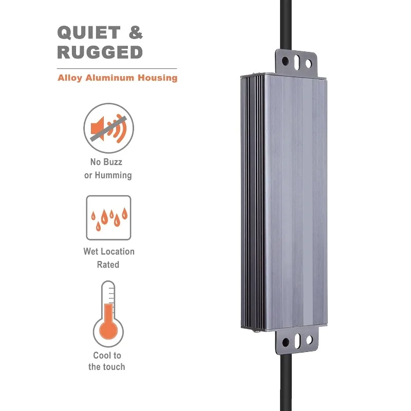 60W IP67 Waterproof Constant Voltage LED Driver Power Supply Transformer, 100-240V AC Universal Input with Plug, Output 12V DC 5