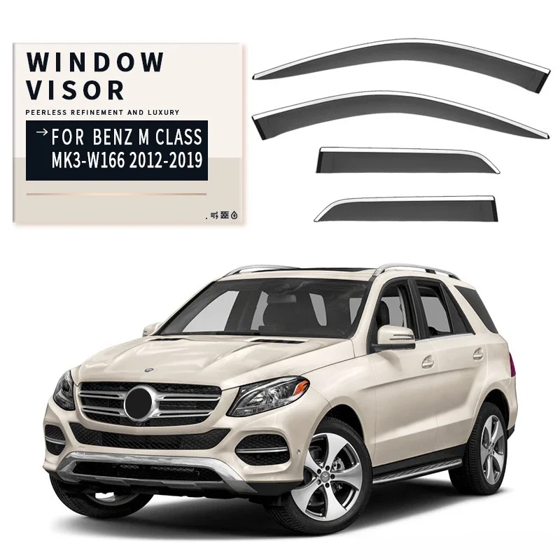 Fit For Benz M Class W164 W166 Car Window Visor Awnings Shelters Vent Shades Sun Rain Deflector Guard