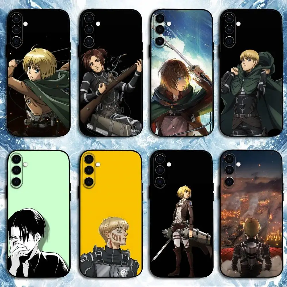 

Anime Armin Arlert Phone Case For Samsung Galaxy A73,A72,A71,A70,A53,A52,A51,Others Soft Black Shell