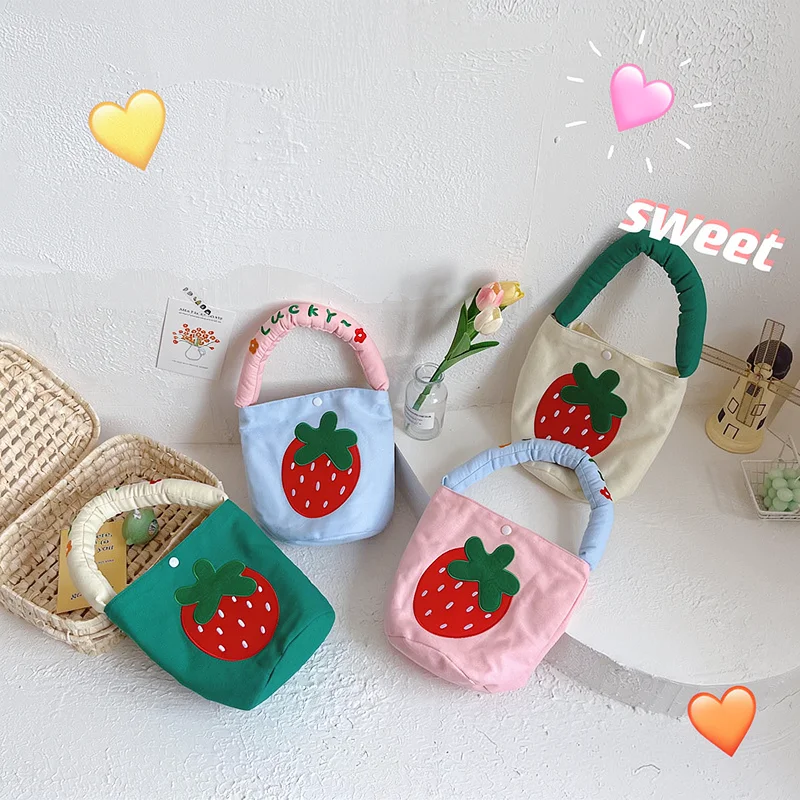 

Top-Handle Bag Fashion Korean Bag Kids Handbag Oxford Cloth Flower Canvas Handbag For Girls Everyday Use Kindergarten