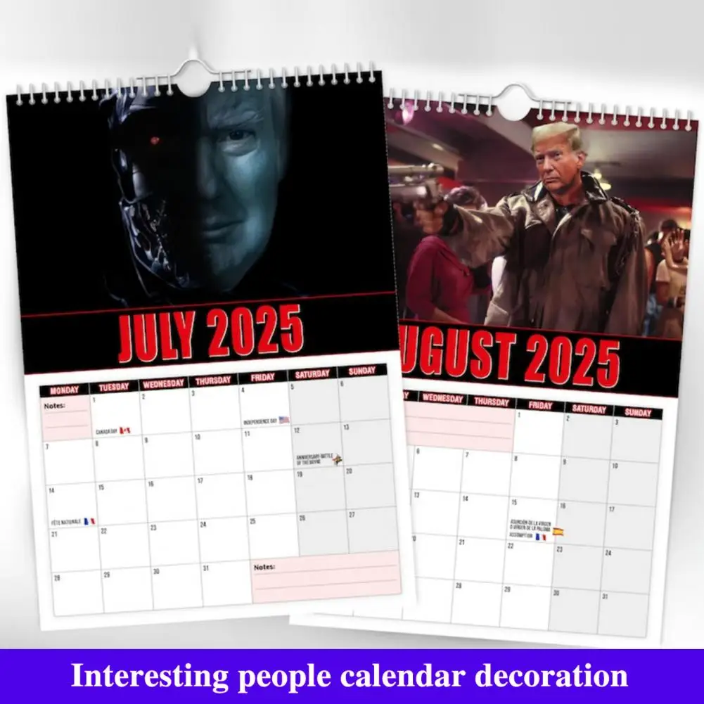 Calendrier mural Trumpinator pour la maison et le bureau, cartes premium, couleurs vives, licence de 12 mois, 2025, 2025, 2025