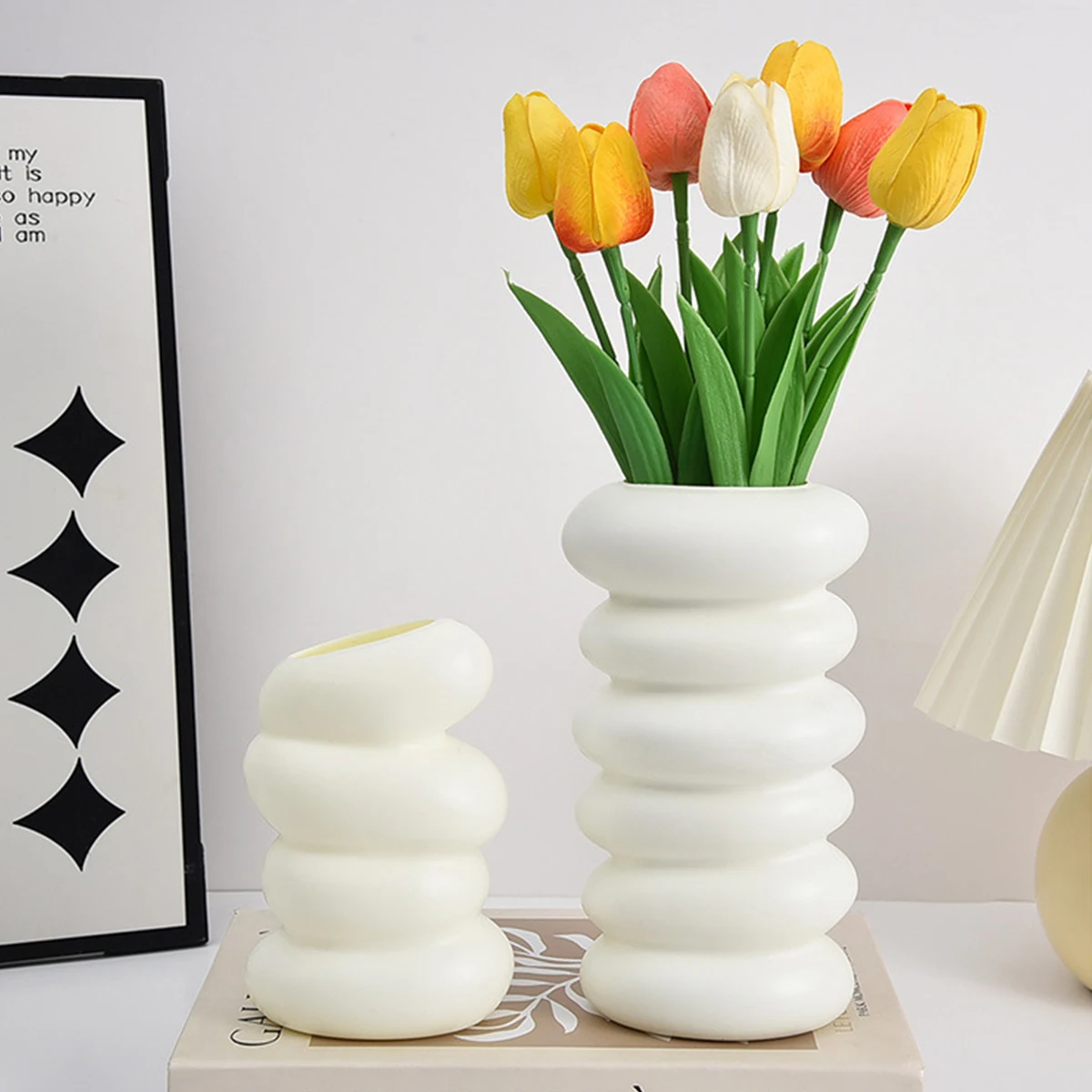 1PC スパイラルパターンプラスチック花瓶工芸品結婚式のテー - Home Decor Center のレビューと価格
