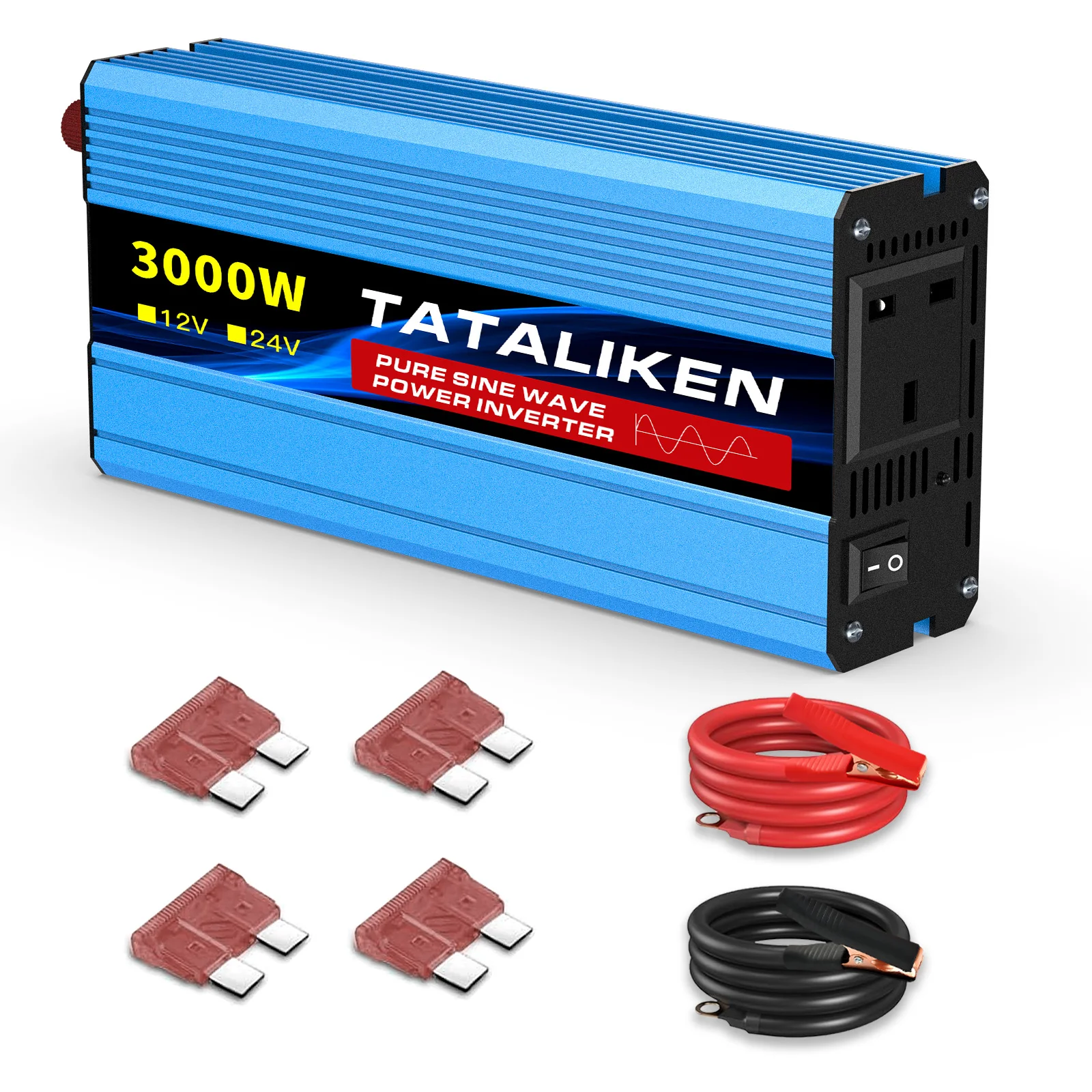 Pure Sine Wave Power Inverter 4000W 6000W, DC 12V to AC 240V 50Hz with UK 3-Pin Socket, Digital Display for RV Truck Solar image 3