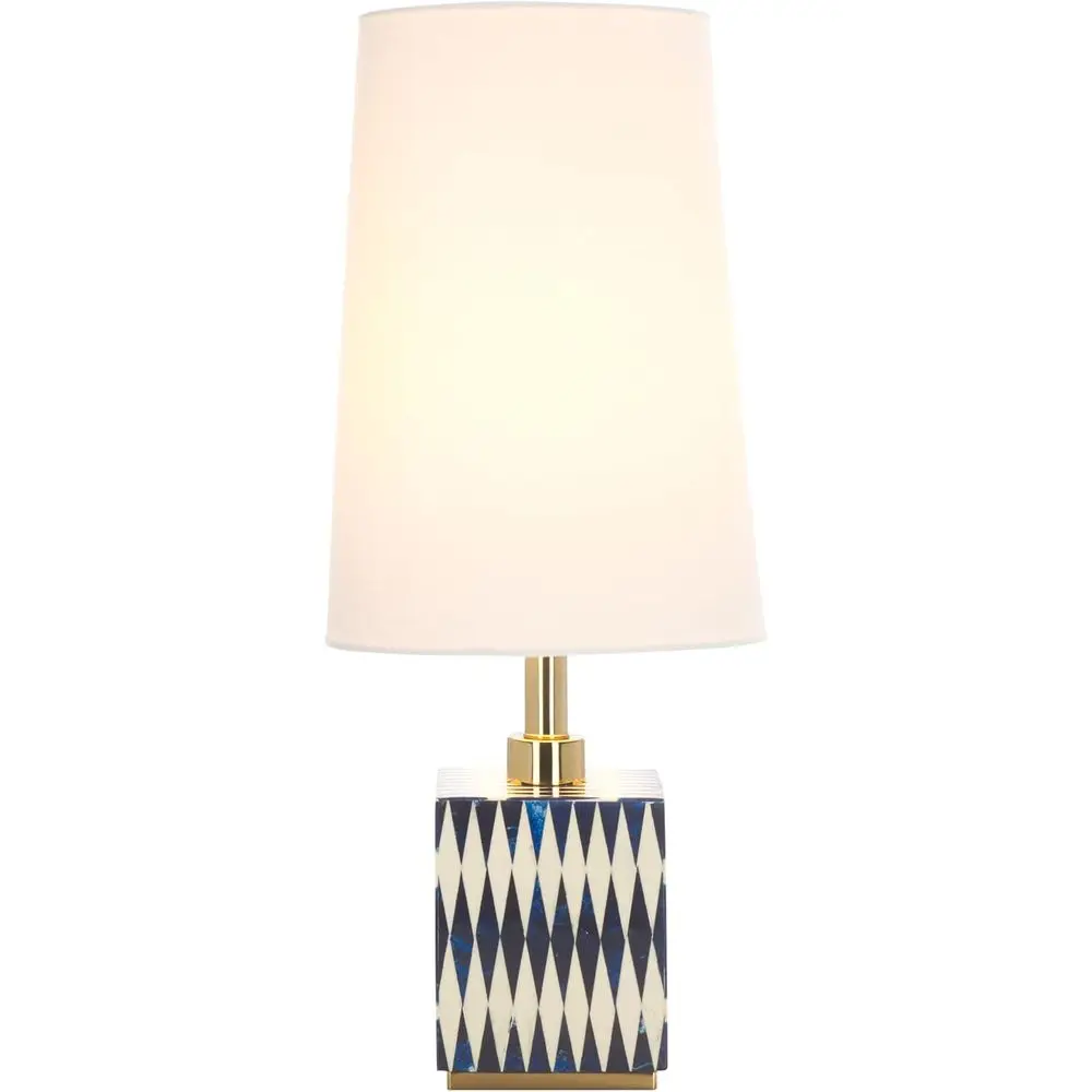 24 Blue & White Resin Accent Table Lamp with Fabric Shade, E26 Bulb Compatible