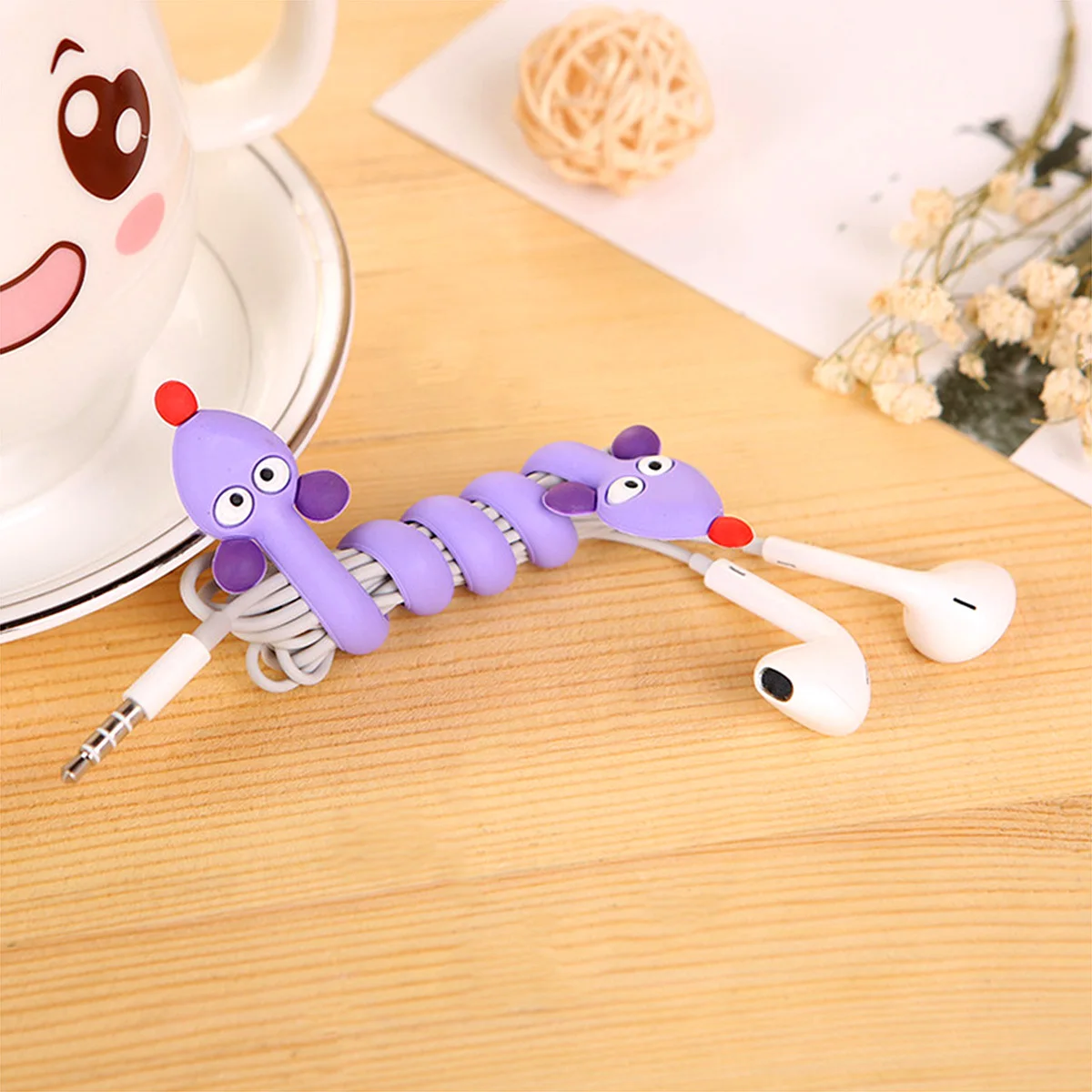 

12Pcs Earphone Compact Reusable Headset Holder Solution for USB Cables on The Go Daily Use Earphone