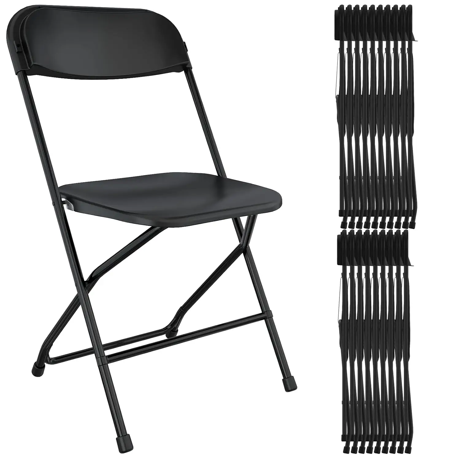 20 Pack Black Folding Chairs for Office Wedding School, 350LBS, Customized