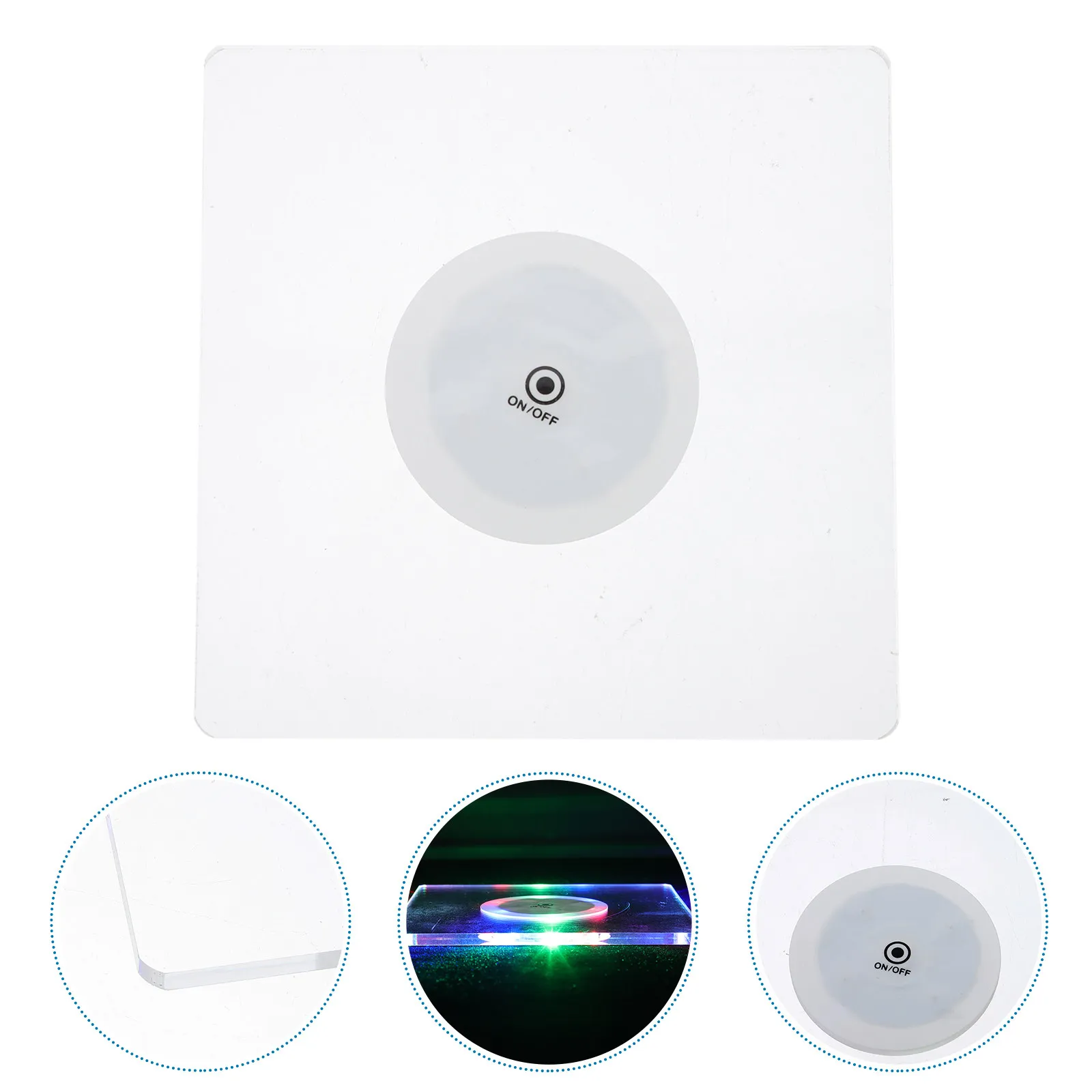 LED Light Up Cup Coaster Set Acrylic Luminous Drink Holders Glow At Night Colorful Atmosphere Enhancer for Cocktail Campfire