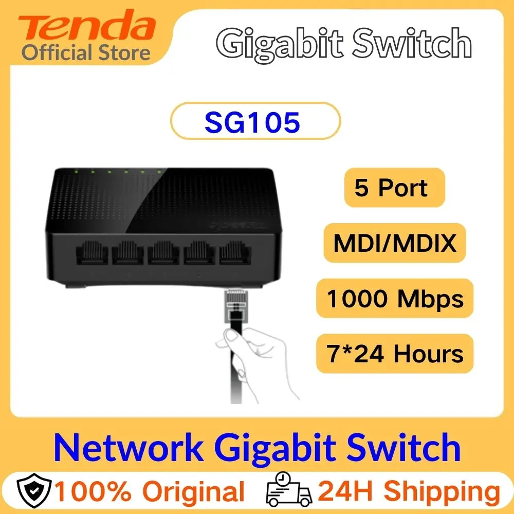 Tenda Gigabit Switch Fast Desktop Switch Network 5/8/16 Port 100Mbps/1000Mbps Ethernet Network Switch RJ45 Hub Internet Injector