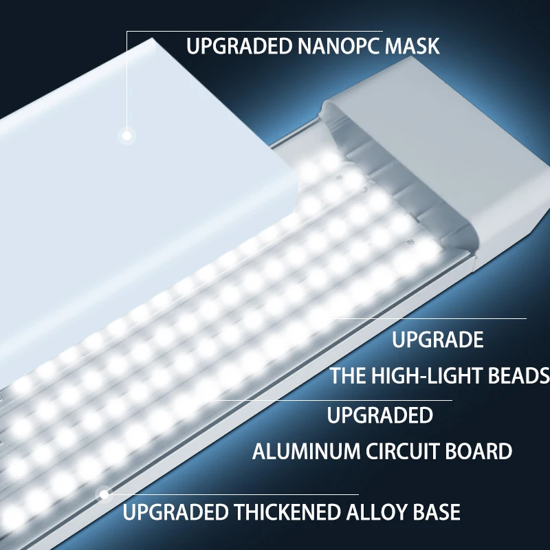 120CM Led Lights Tube Garage LED Lamp Tube 100W Super Bright Workshop 220V Garage Accessories Warehouse Kitchen Cabinet Lighting