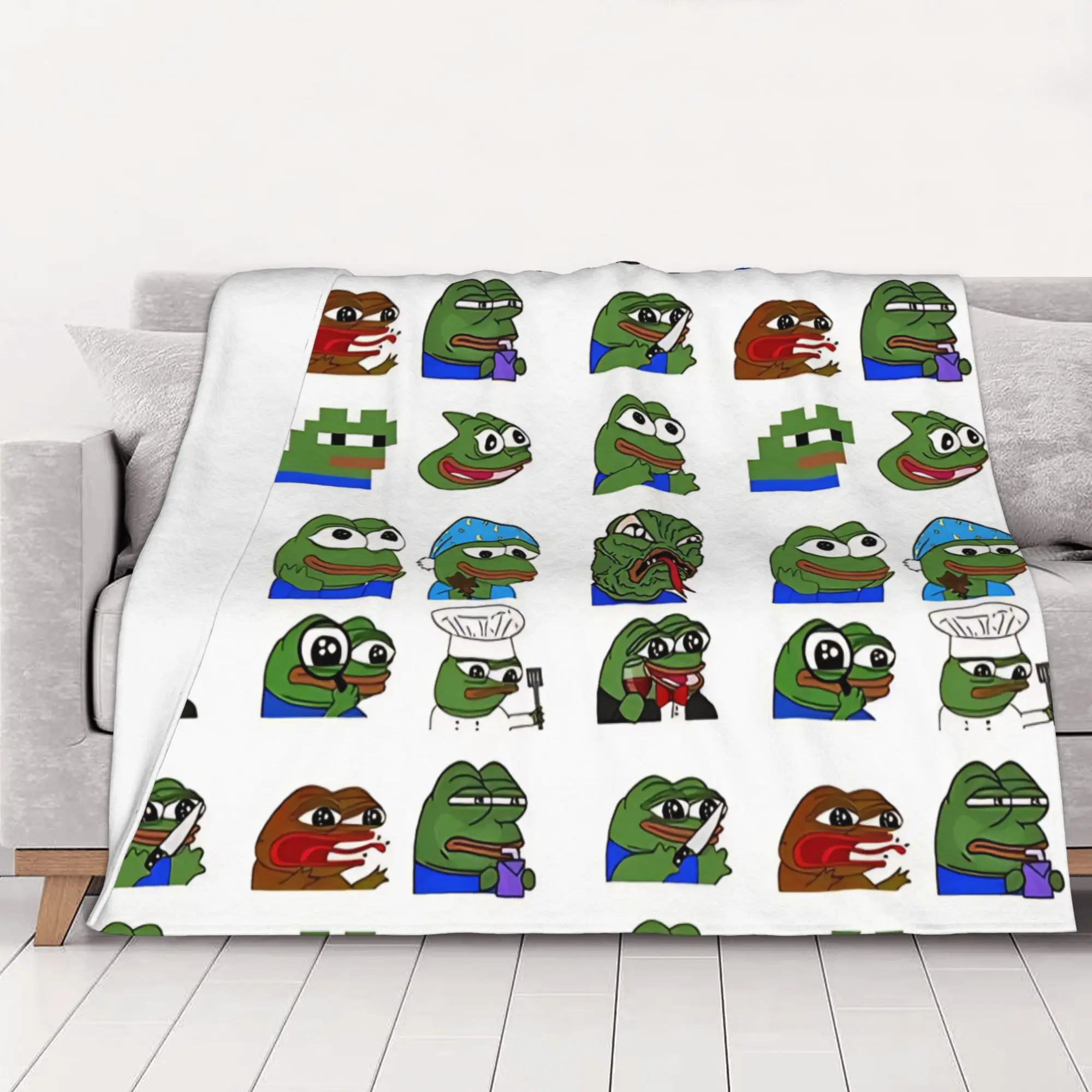 1PC Home Cute Room Decor chill Blanket Throw Blanket Pepe the Frog Novelty Warm Blanket All Season