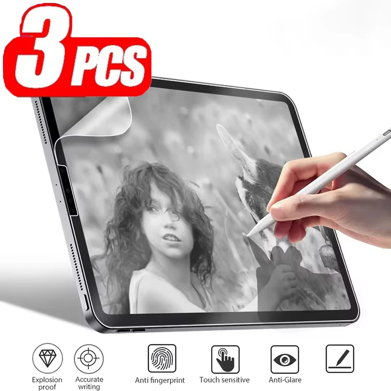 3 Stück mattierte, weiche Schutzfolie für Apple iPad 10., 9., 8., 7., Mini 6, Air 5, 4, 3, 2, iPad Pro 11, 12,9 – Displayschutzfolie