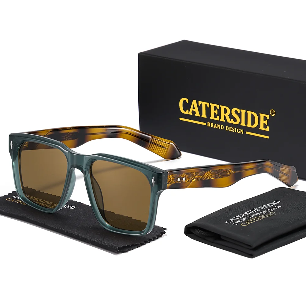 

CATERSIDE Новые мужские ретро-солнцезащитные очки с большой квадратной оправой, дизайнерские, для женщин, для активного отдыха, путешествий, пляжа, с защитой от УФ-излучения UV400