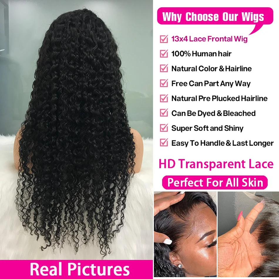 200% Real Density 30 40 Inch Deep Wave 13x6 360 HD Lace Front Human Hair Wigs Pre Plucked Lace Frontal Wig 13x4 Human Hair For Black Women Local Warehouse In The Us Ships Within - view 6