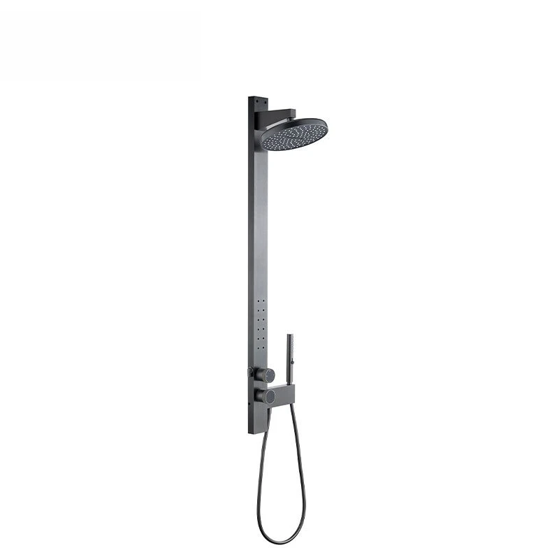 Bathroom Brass Wall-mounted Rose Gold Waist Spray Shower Shower Set Gun Ash Ultra-thin Spotlight Shape Shower
