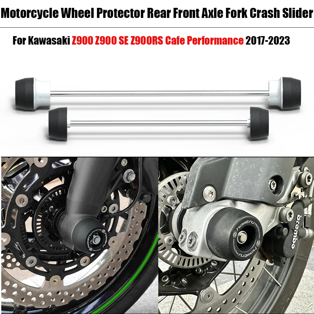 

Motorcycle Wheel Protector Rear Front Axle Fork Crash Slider For Kawasaki Z900 Z900 SE Z900RS Cafe Performance 2017-2023