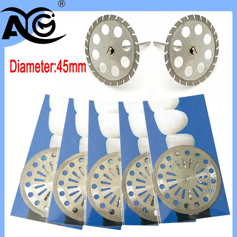 Disque de découpe diamanté double face AG 1PCS pour laboratoire dentaire, 45/50 mm, pour la séparation et le polissage de couronnes céramiques, de plâ