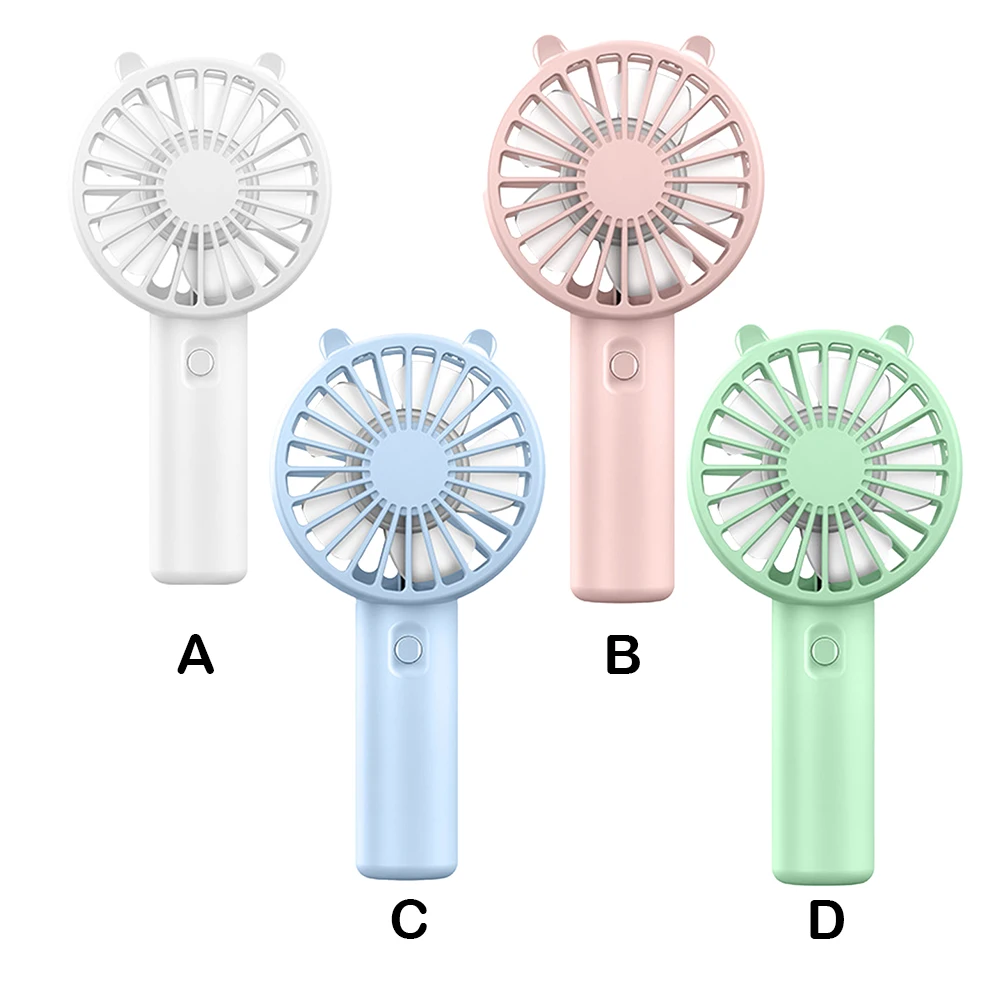 Miniventilador portátil recargable por USB, ventilador compacto de mano, funciona con pilas, para viajes al aire libre