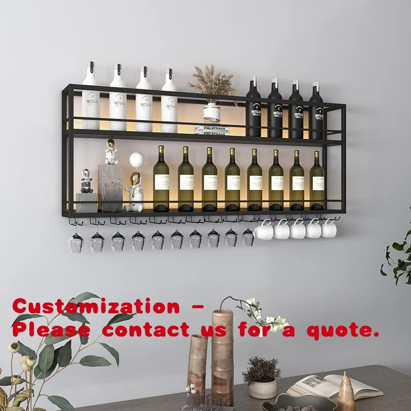 

Customize.Wine Rack Wine Cabinet Wall-Mounted Iron Art Wall-Mounted Wall Hanging Wall Shelf Bar Rack Wine Rack