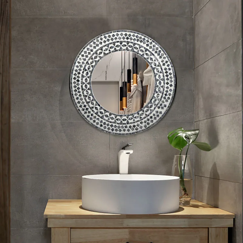 

Luxury Shower Desk Cosmetic Table Wall Mirror Bathroom Vanity Decorative Mirror Makeup for Bedroom Miroir Mural Room Decor