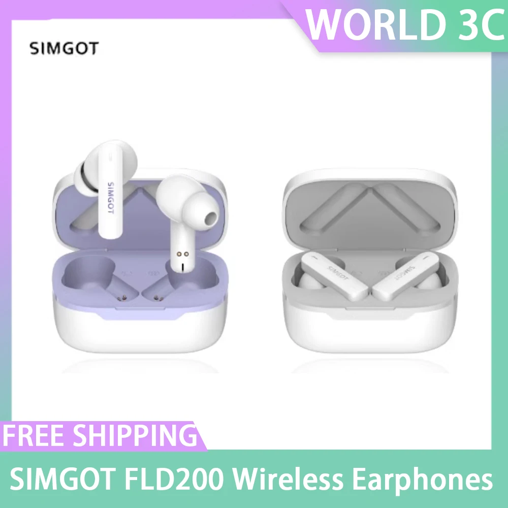 

SIMGOT FLD200 Wireless Earphones With 2-Mic AI Noise Reduction HIFI Sound Stereo Long Endurance Custom In Ear Bluetooth Earphone