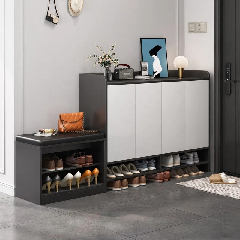 Cabinet shoe stool integrated home door storage economical space saving simple modern shoe shelf