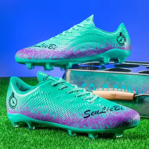 Unisex Turf Football Boots Professional Society Soccer Cleats FG Soccer Shoes Non-slip Grass Training Sneakers Teenagers Sports