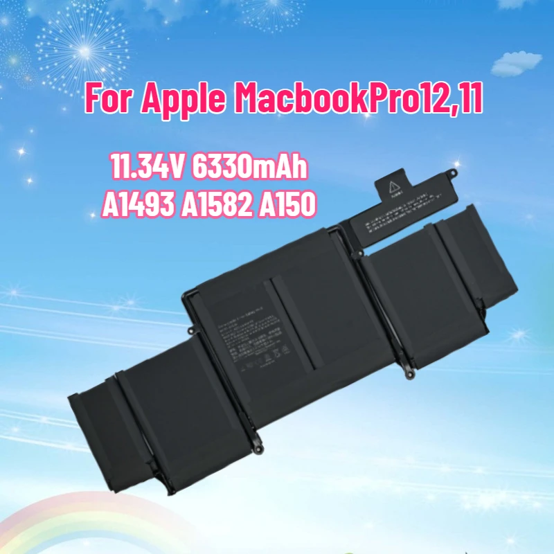 

11.34V 6330mAh A1493 A1582 A1502 Laptop Battery for Apple MacbookPro12,11 Notebook Battery