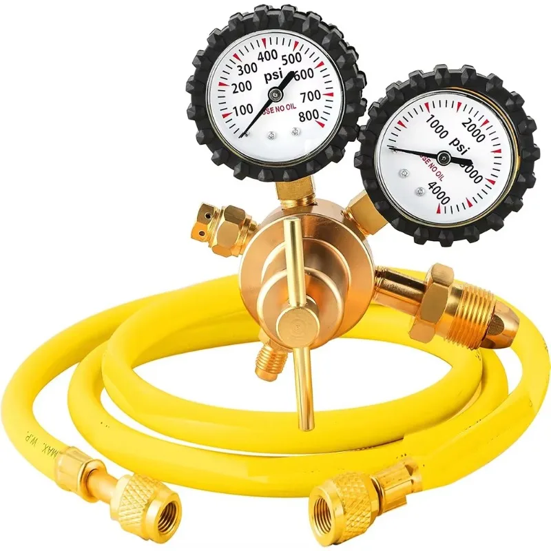 Regulator Kit with Dual Pressure Gauges, 0-800 psi Delivery Pressure Range, 1/4 Male Outlet Connection and CGA 580 Inlet