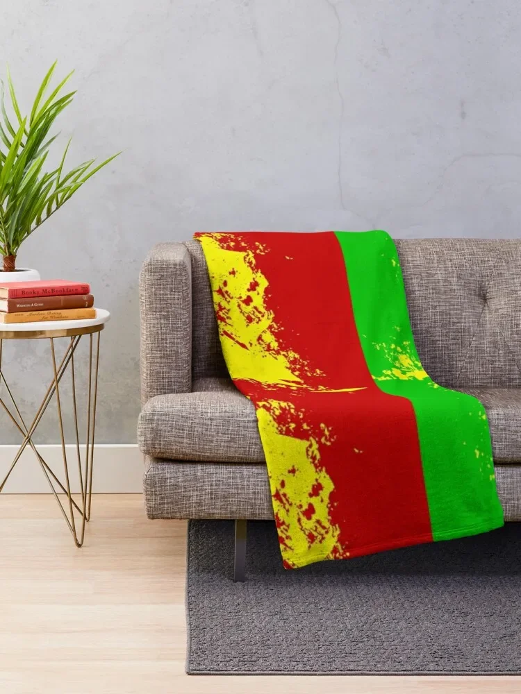 Rastafarian colors.. Jah Jah. Jamaican.. Reggae design Throw Blanket Fluffy Softs Kid'S Decorative Throw Hair Blankets