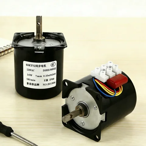 60KTYZ Synchronous Motor 220V 50Hz/60Hz AC 14W Permanent Magnet Synchronous Motor for Projector Screen, Automatic Clothes Hanger