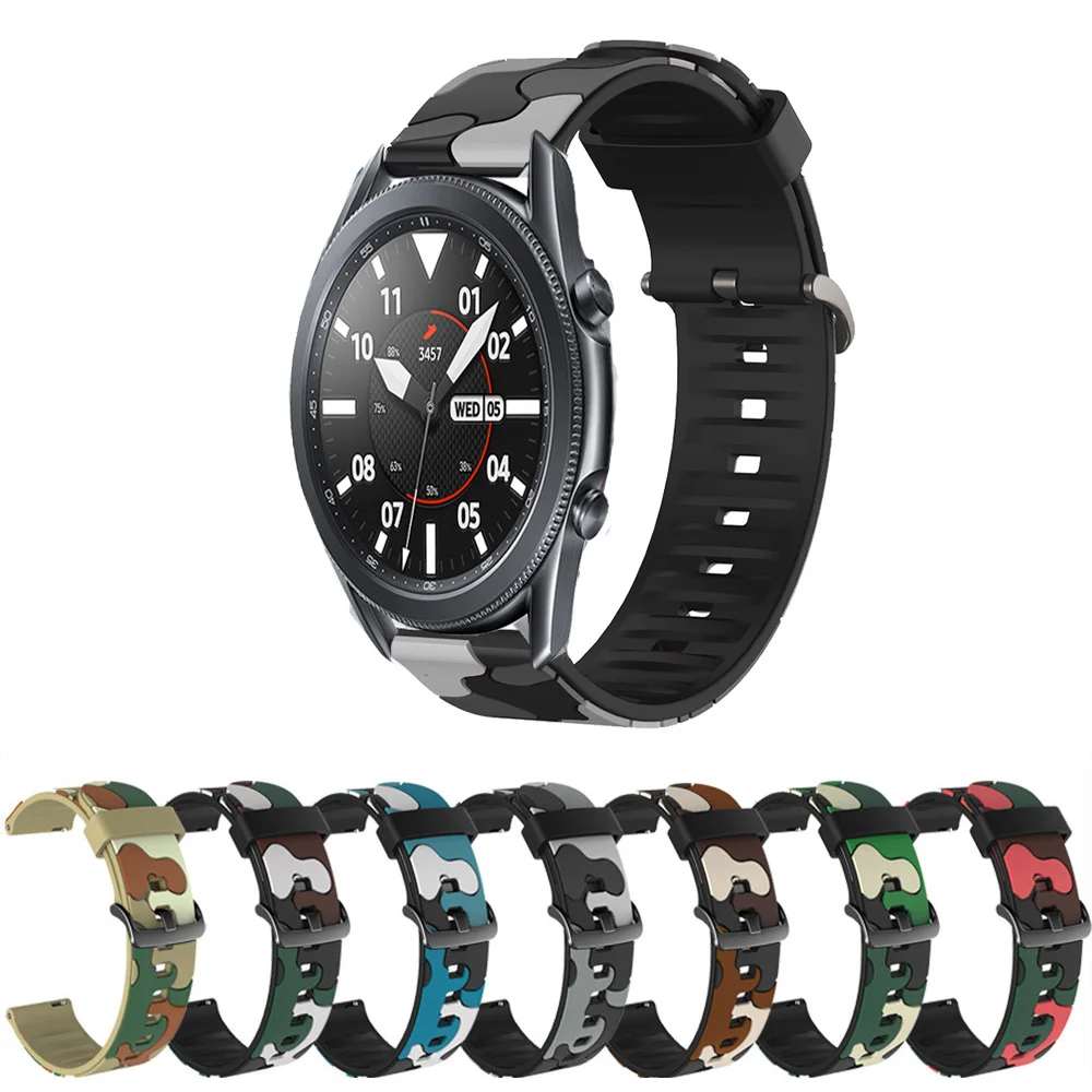 Silicone Watchband For Samsung Galaxy Watch 3 45mm 41mm Sport 20mm 22mm Replace Bracelet For Galaxy 46mm 42mm Gear S3 S2 Strap