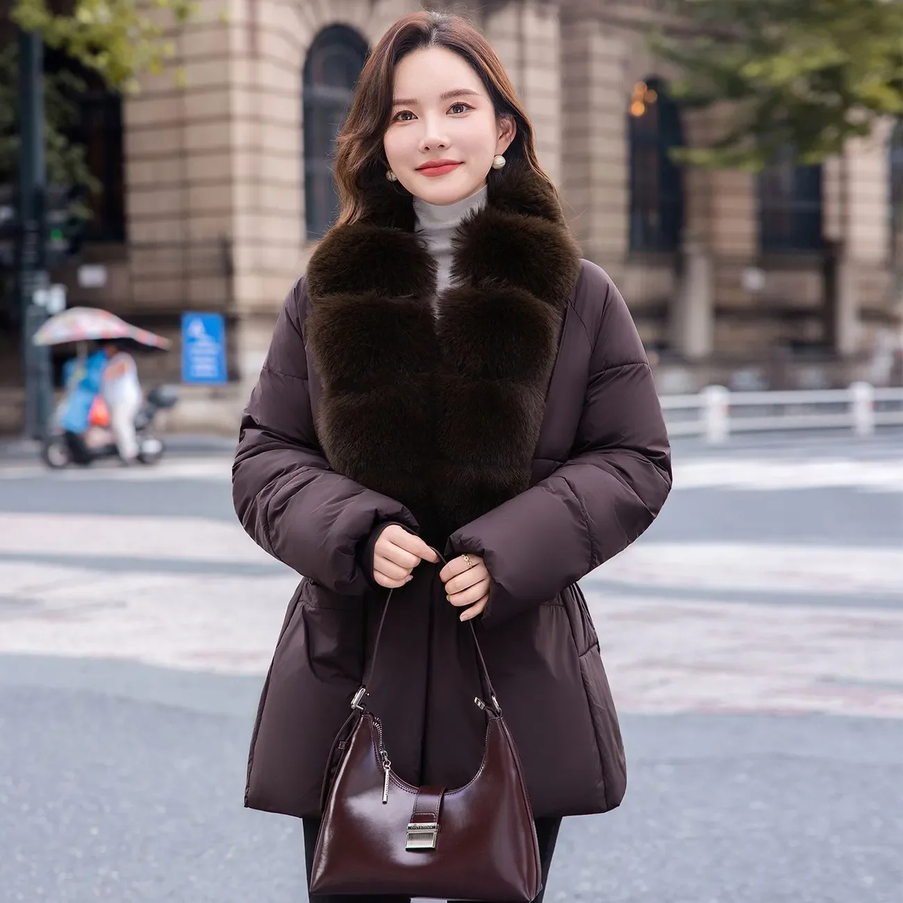 Winter Faux Fur Collar Puffer Jacket Women Thick Warm Short Down Coat Loose Casual Outerwear Streetwear Cold Weather Outfits