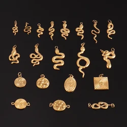 5pcs Stainless Steel Snake Pendant Diy Pendant Charms for Necklace Bracelet Dangle Animal Charms for Jewelry Making DIY Jewelry