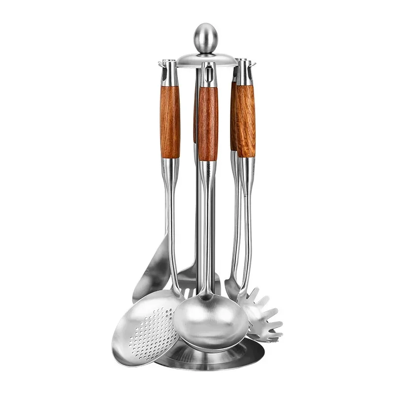 

1 шт. кухонная утварь из нержавеющей стали 304, посуда с ручкой из палисандра, лопаточка, бытовые инструменты для приготовления пищи, выпечки, кухня, столовая и бар