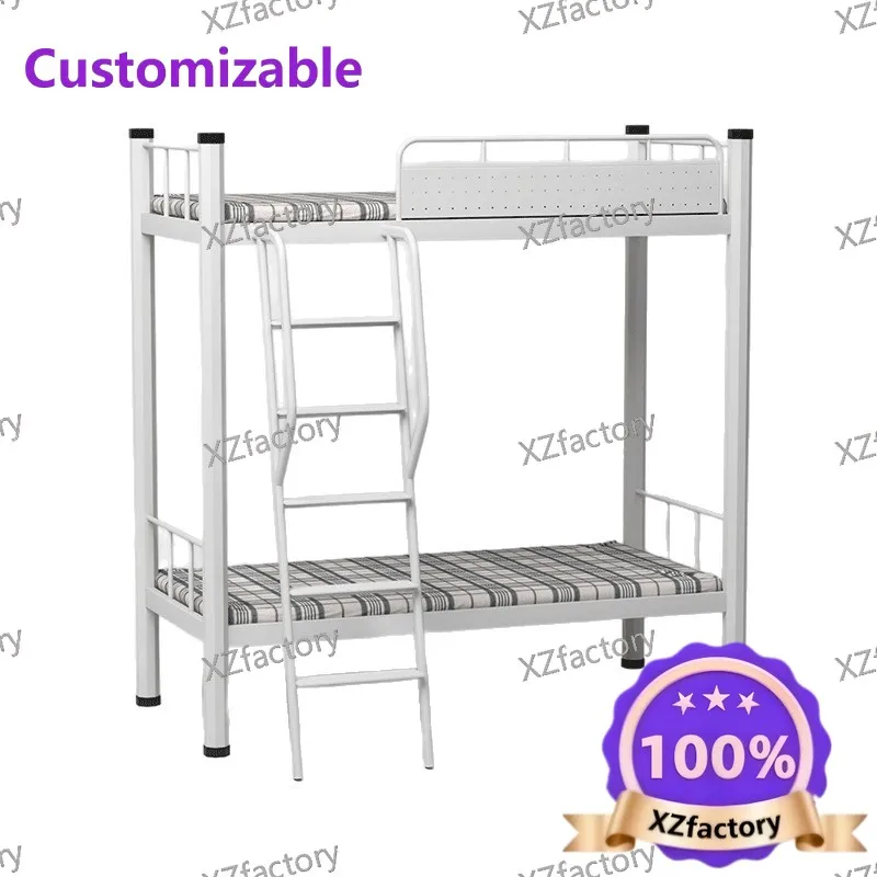Factory Direct 2026 Top Rated Bunk Bed Wrought Iron Bed Lower Cabinet Table Staff Dormitory Bed